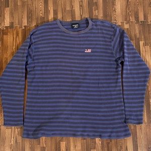 Polo Jeans Co Thermal Shirt Stripped Purple Men’s Size XXL